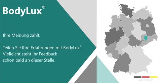 Grafik, die eine Kundenaussage zu BodyLux möglich machen kann.